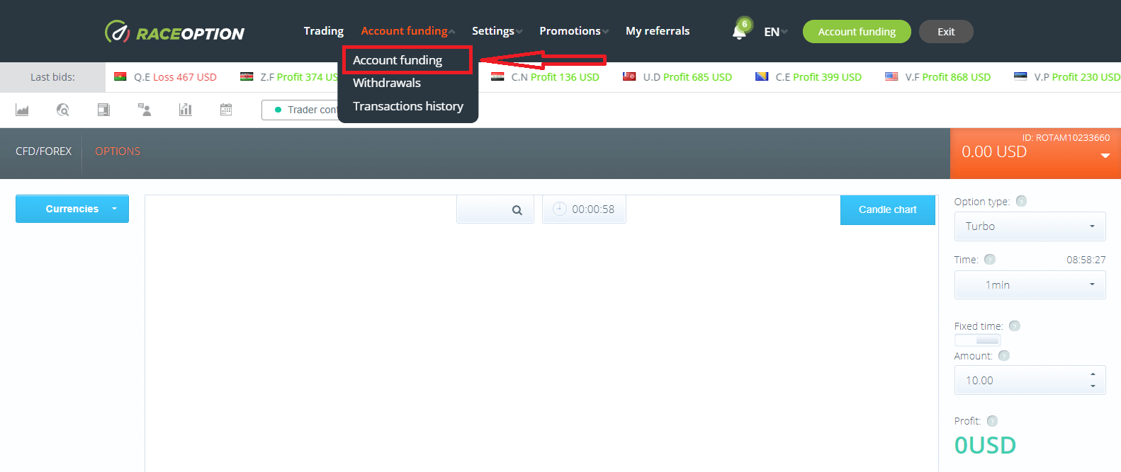 How to Deposit Money in Raceoption How to Deposit Money in Raceoption