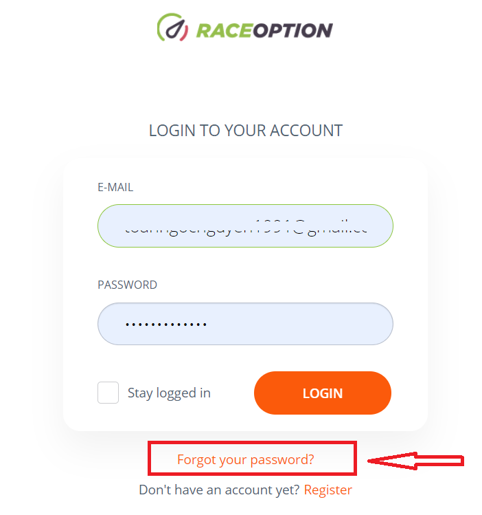 Cách mở tài khoản và đăng nhập vào Raceoption