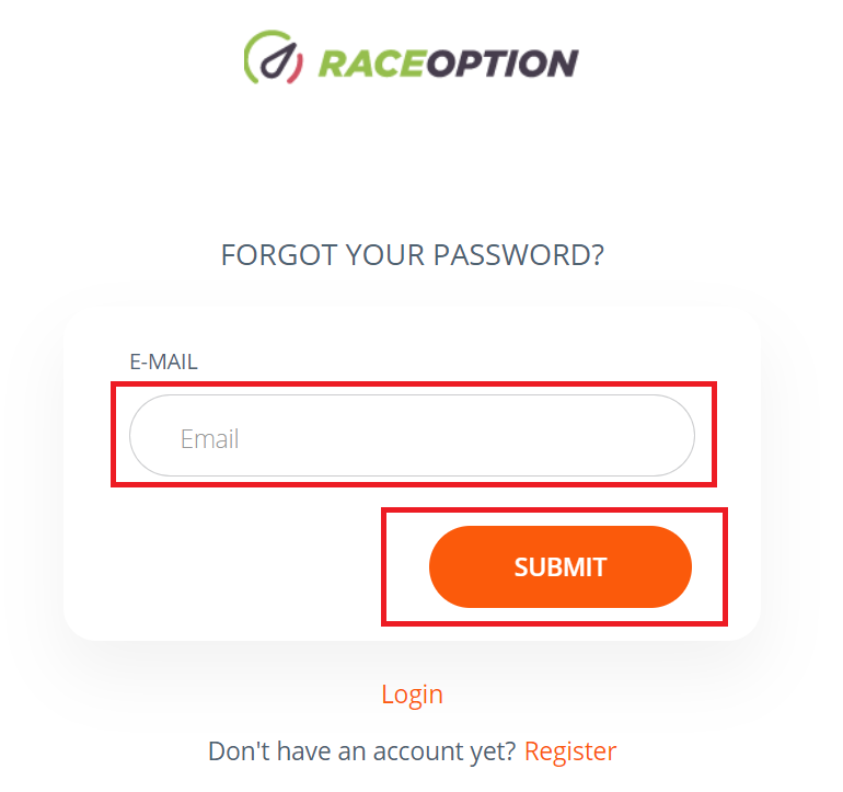Raceoption에 로그인하는 방법? 내 비밀번호를 잊어 버렸습니다