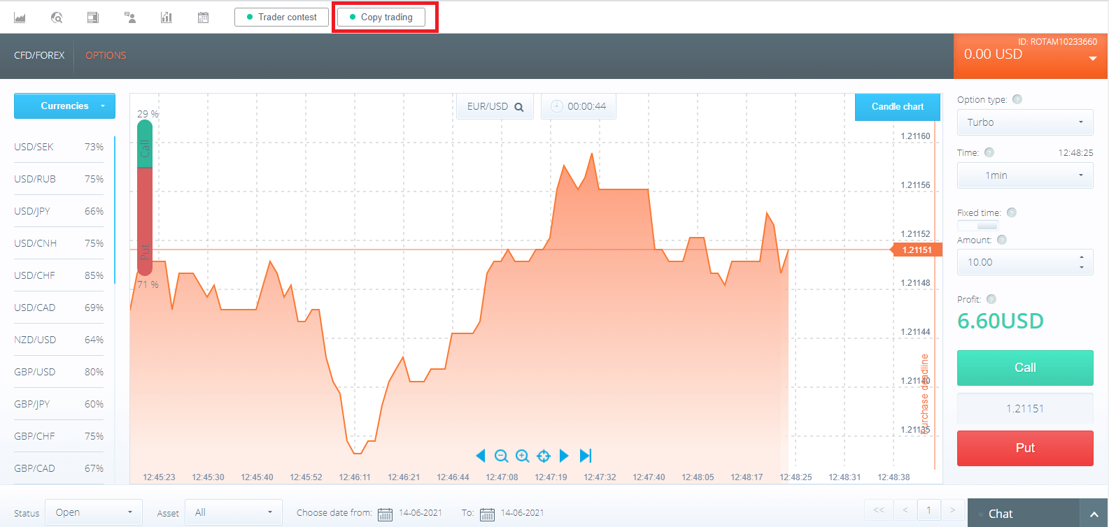 Raceoption پر بائنری آپشن کی تجارت کیسے کریں۔